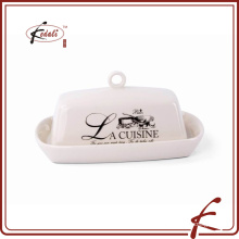 hot selling decal pattern square shape butter dish